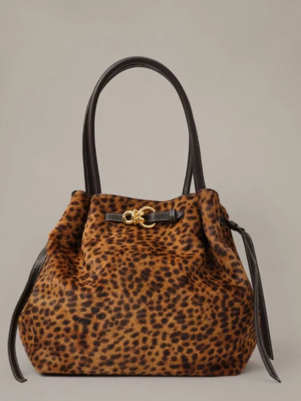 The Lex Pony Hair Tote Bag in Leopard